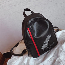 Load image into Gallery viewer, Women Fashion Solid Color Backapck Zipper Leaves Leather School Rucksack