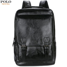 Load image into Gallery viewer, VICUNA POLO Brand Stylish High Quality Man Leather Backpack Travel Man Bag Black School Backpack Bag Business Laptop Backpack